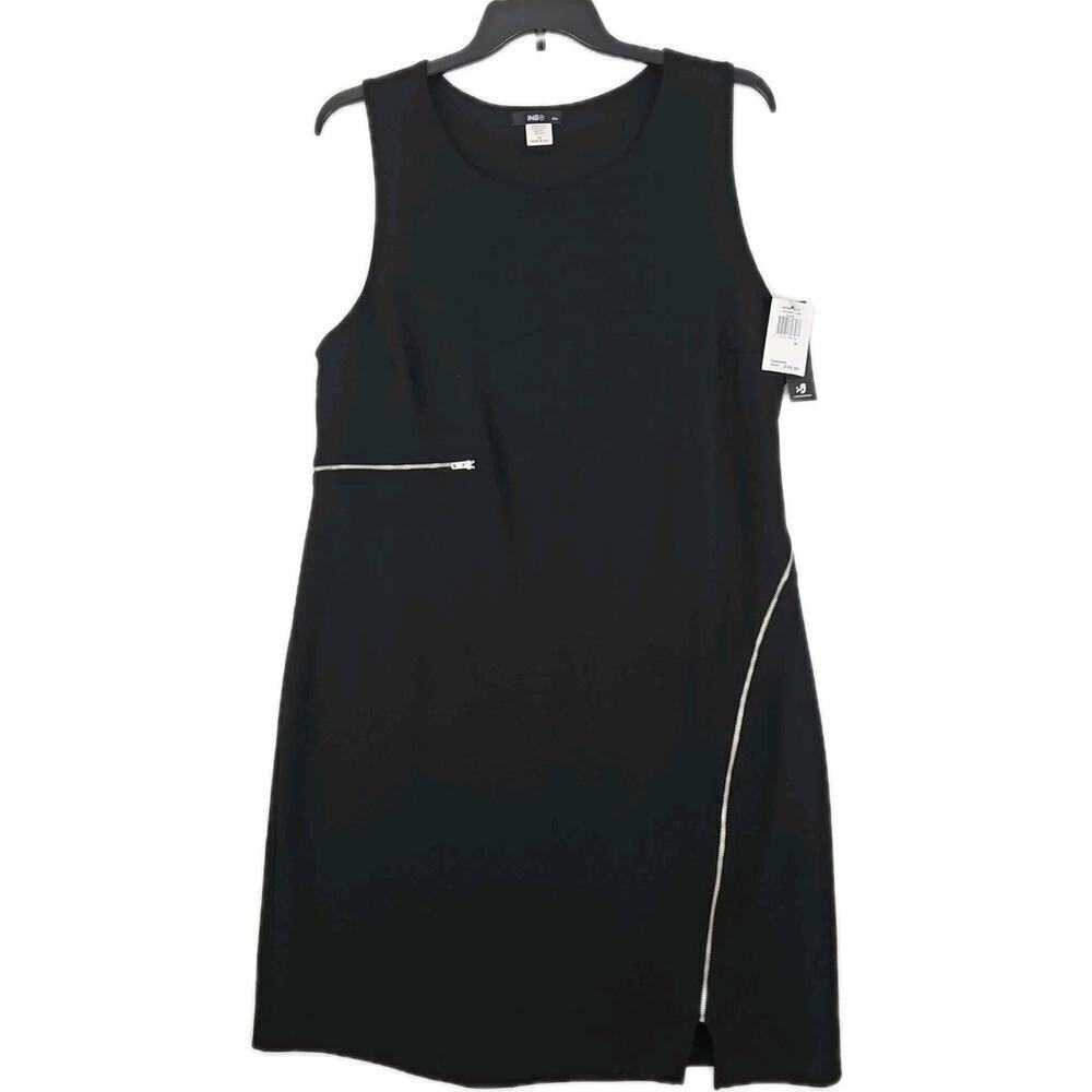 ING ~Woman Plus Size 2X~ Black Sheath Sleeveless Dress Fully Lined NWT.